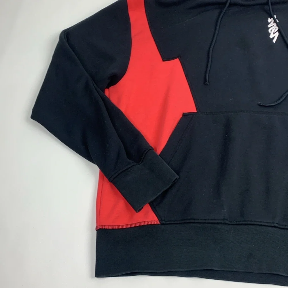 Vintage retro Jordan Black Hoodie Red Purple colors White logo Drawstring Medium